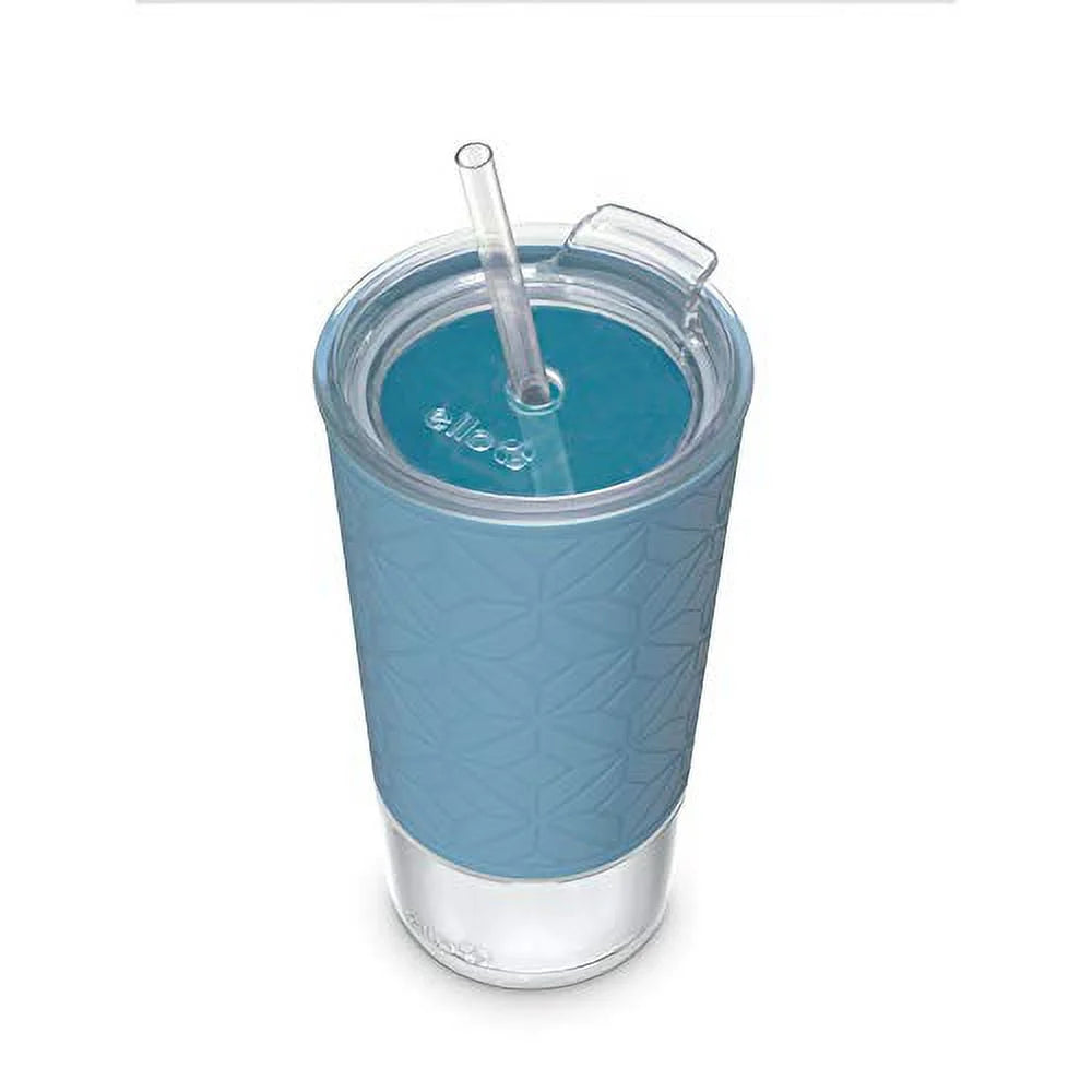 20 oz Blue Glass Tumbler with Straw Z22628