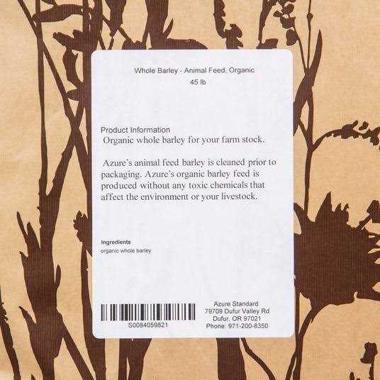 Organic Whole Barley Animal Feed V27050