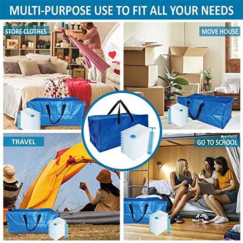 6 Pack Heavy Duty Extra Large Moving Bags with Backpack Straps & Vacuum Storage Bags K4617