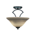 2-Light Matte Black Semi-Flush Mount V244