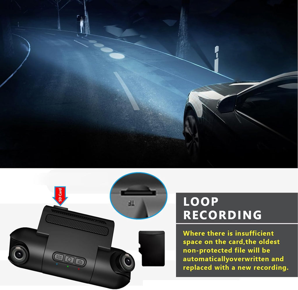 1080P FHD Front and Rear Dash Cam with 170° Wide Angle U296523
