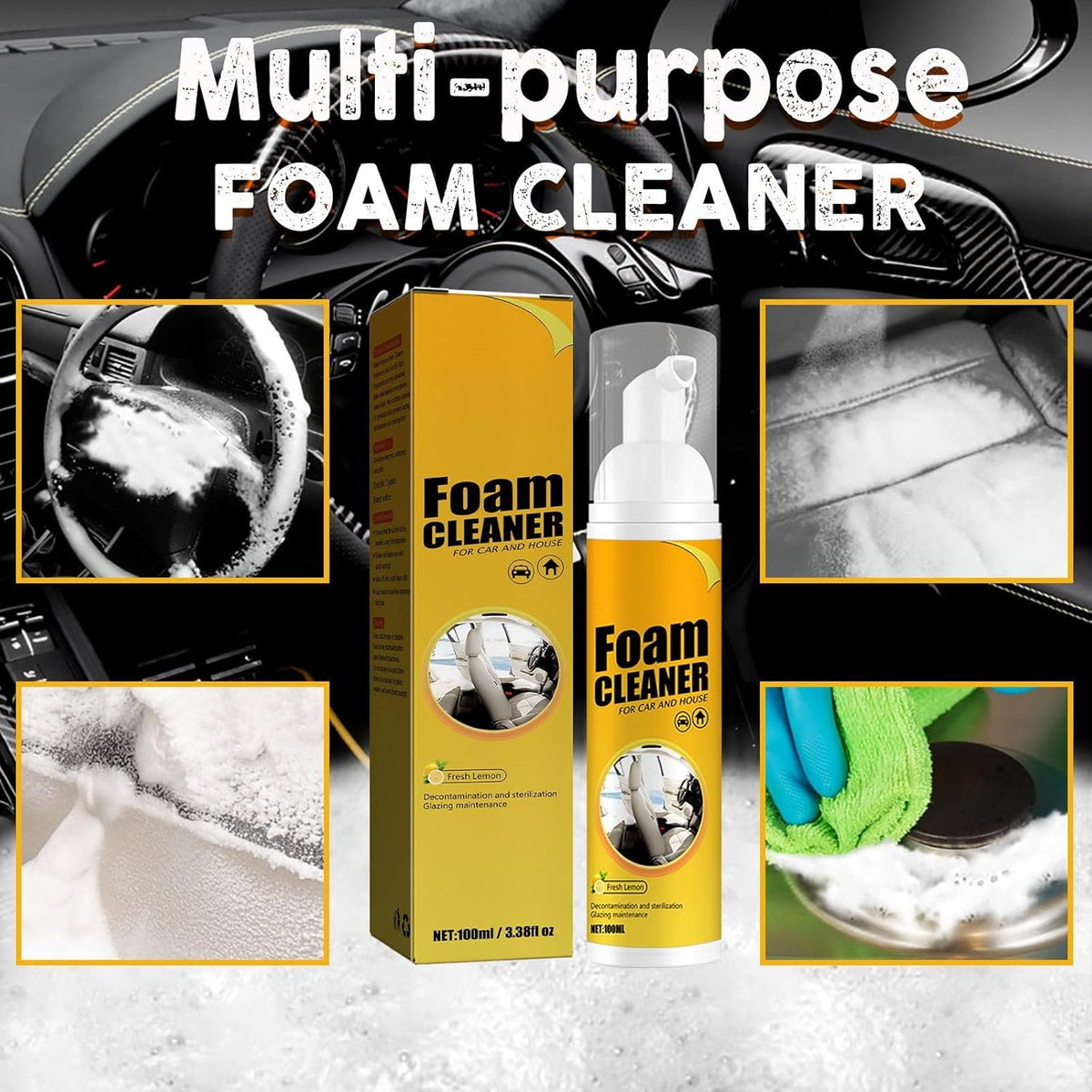 2PCS Multipurpose Foam Cleaner Lemon Flavor (100ml*2) R40385