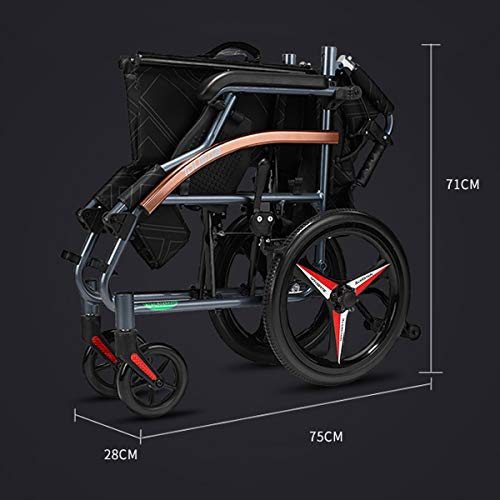 18" Seat 26lbs Magnesium Alloy Self-Propelled Transport Wheelchair P828