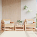 2 pcs Solid Wood Pine Patio Chairs with Cushions C6847