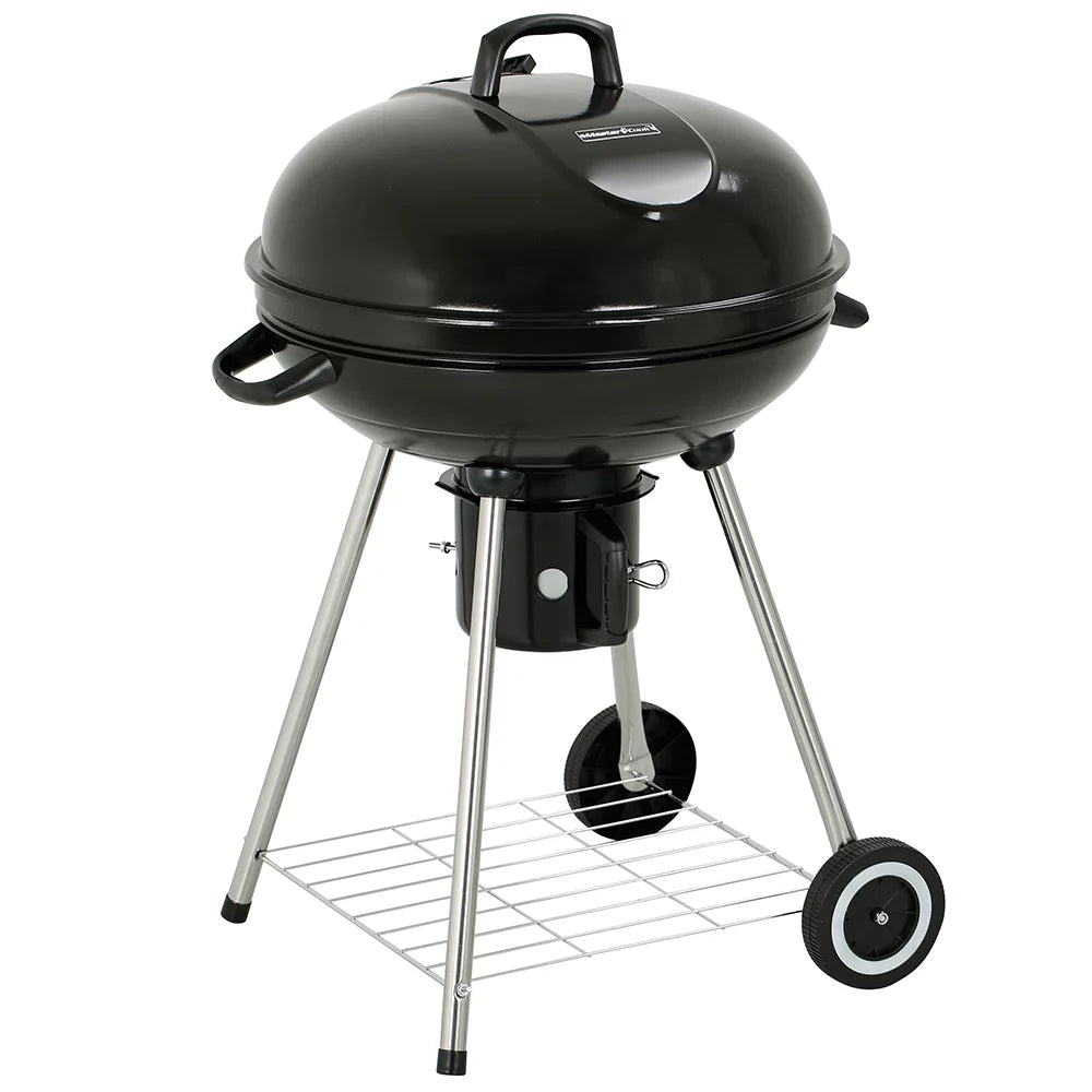 22" Round Portable Charcoal Kettle Grill With 2 Wheels, Black M5590