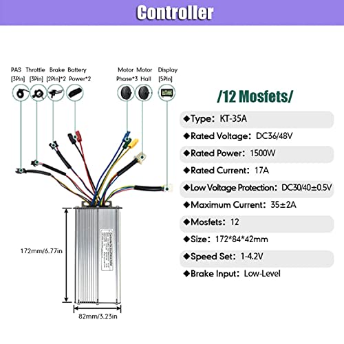 48V 1000W Front Motor Electric Bike Conversion Kit with KT-LCD6 Display C123