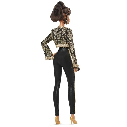 Black and Gold Suit Doll with Cropped Jacket and Golden Accessories A41807