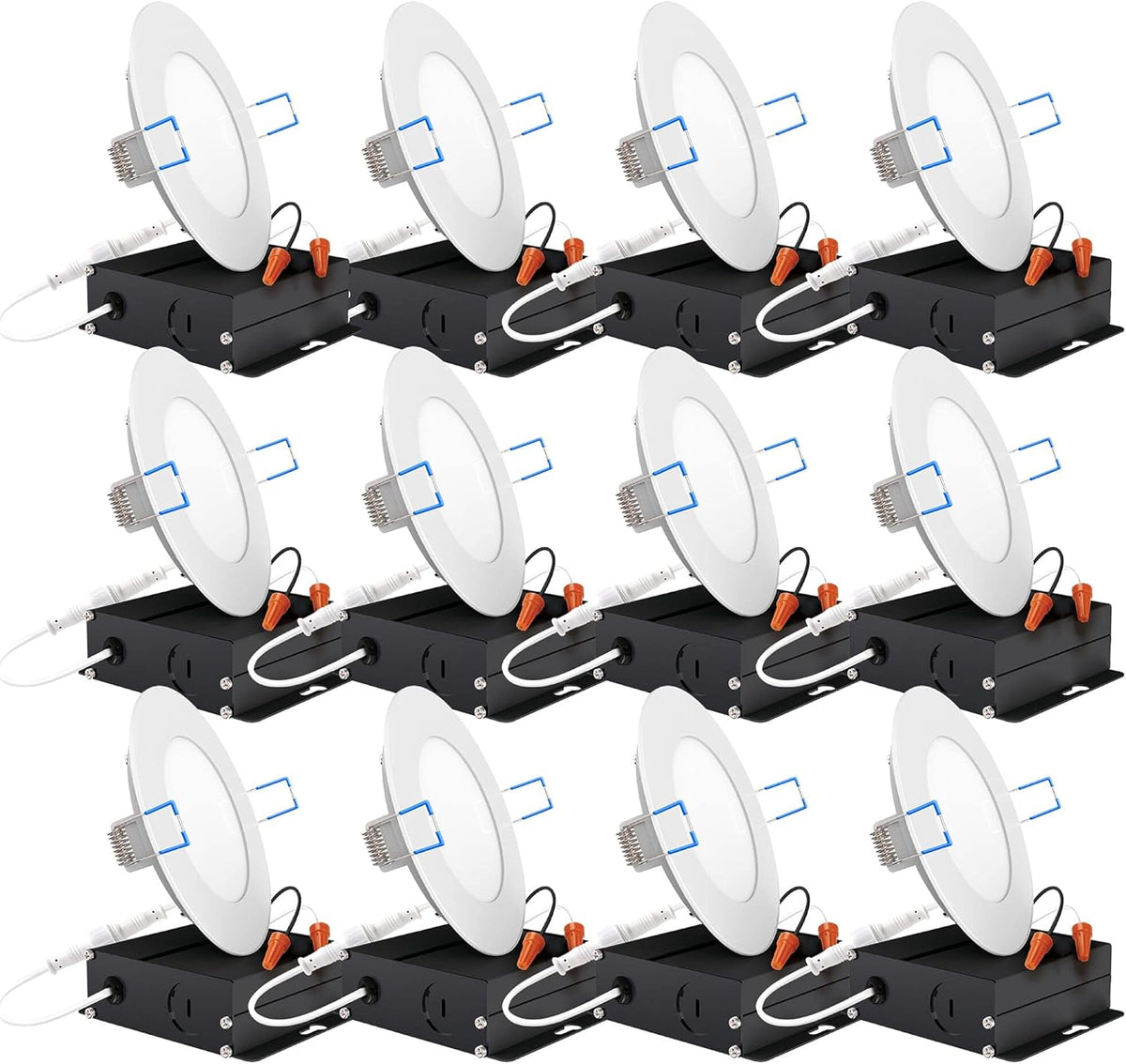 12 Pack 4 Inch Ultra Thin LED Recessed Ceiling Lights G46176