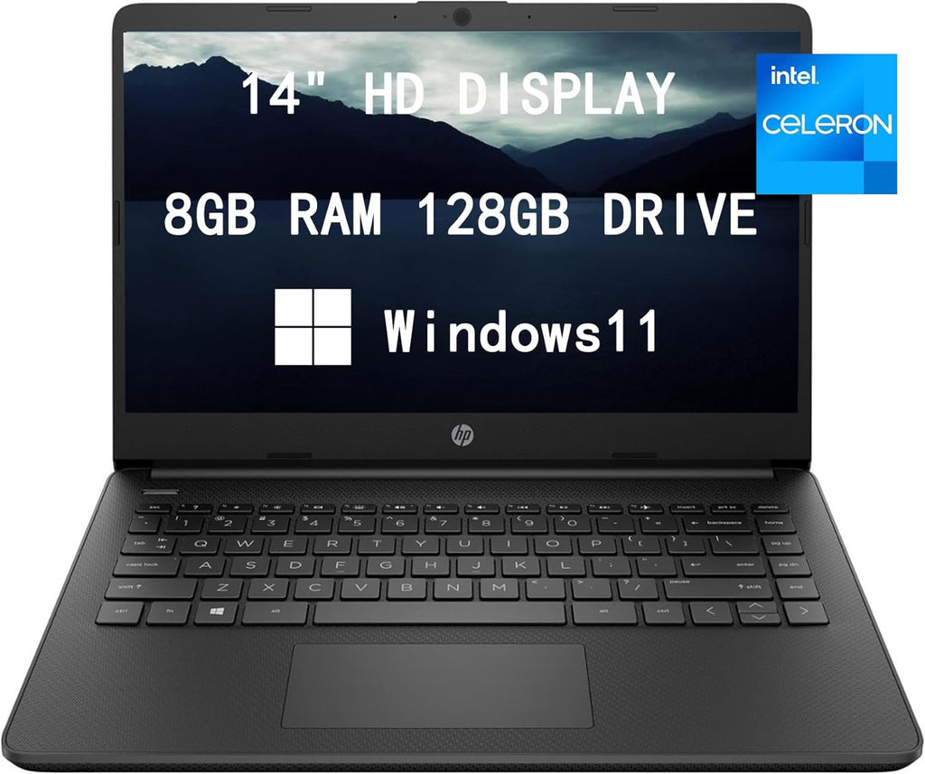 Black 14-inch Laptop Computer with Intel Dual Core 2.8GHz 8GB RAM 128GB Storage D16896