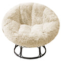 White 48X48 Inch Papasan Chair Cushion with Faux Fur Cover L41196