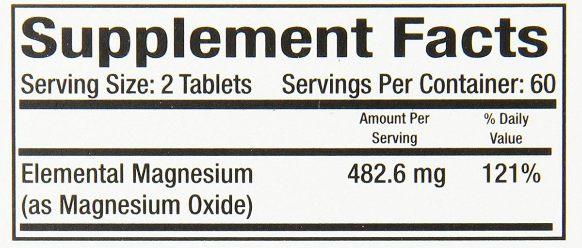 120 Tablets Magnesium Supplement 2 Pack H336