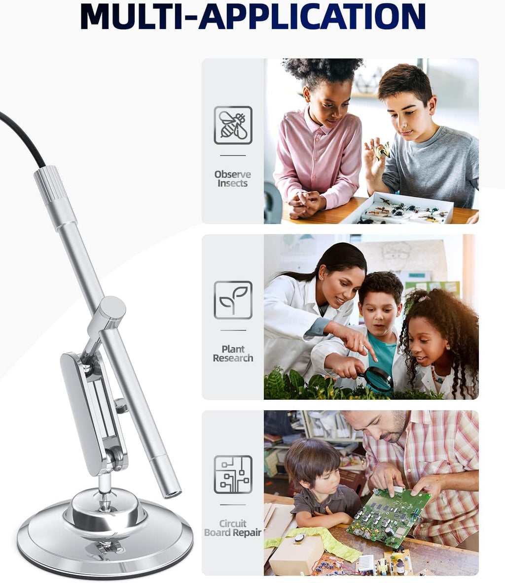 Digital Microscope USB 200x Handheld with Metal Stand and Case B7413