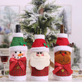 3 Pack Christmas Wine Bottle Bags - Red & Green L7416