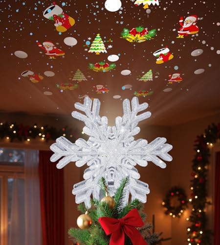 Golden Pentagram Christmas Tree Star Topper with Led E953188