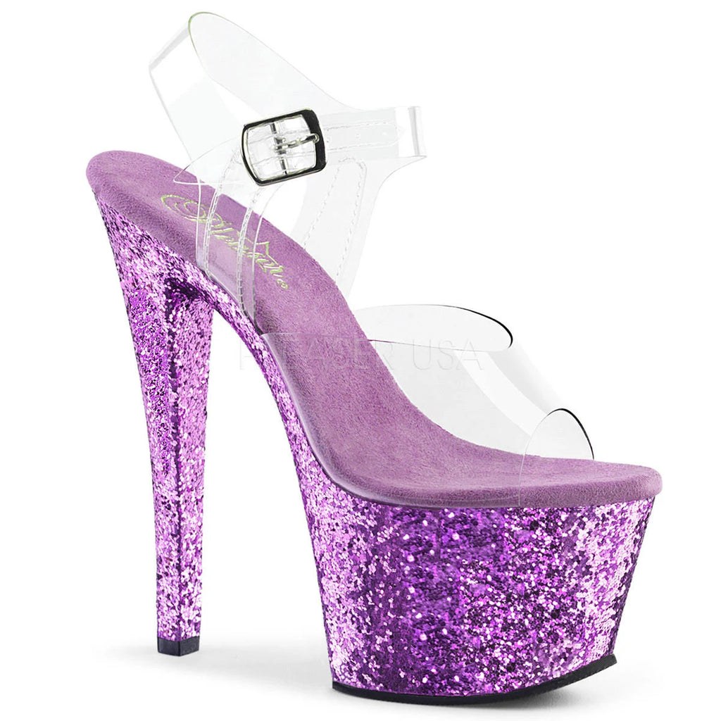 Clear Lavender Glitter Sandals M932
