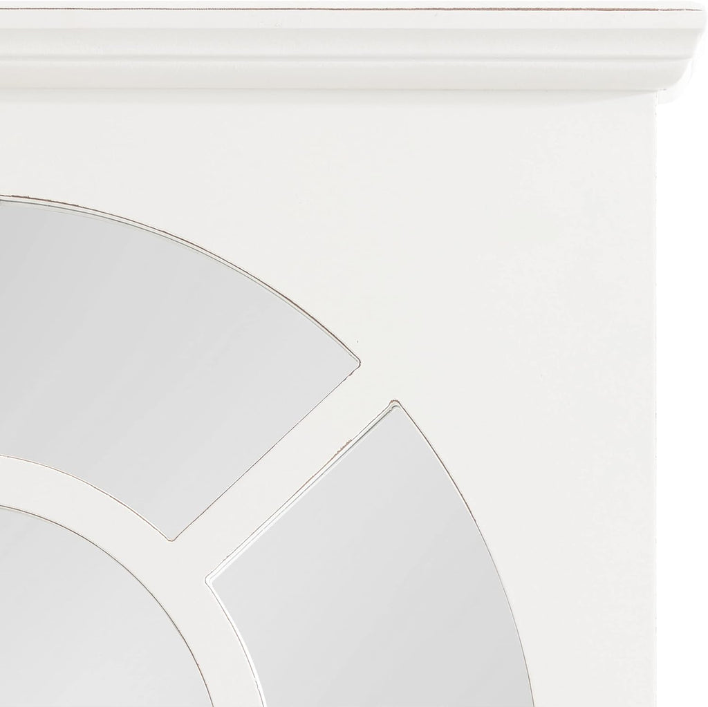 Traditional Arched Mirror with Shelf, 21 x 36, White E5386