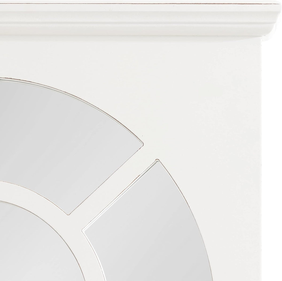 Traditional Arched Mirror with Shelf, 21 x 36, White E5386