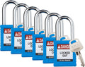 6 Pack Orange Keyed Different Safety Lockout Padlocks K358