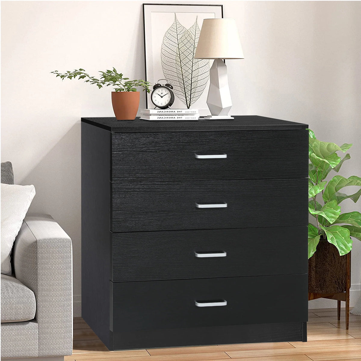 Black 4 Drawer Dresser V187