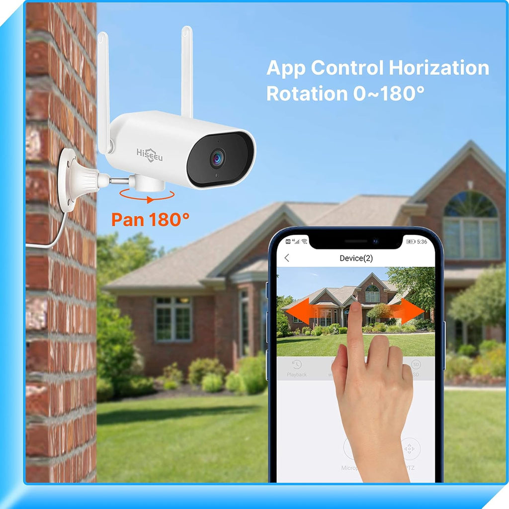 8CH 2K Wireless Security Camera System, 4pcs 180° View Cameras, 1TB Hard Drive A906138