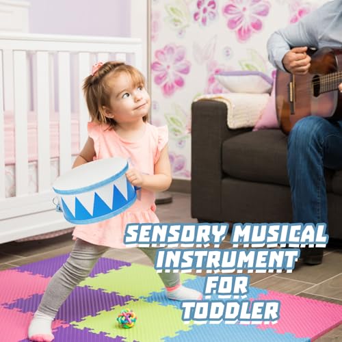 8" Wooden Kids Drum Set with Adjustable Strap and 2 Drumsticks N445485