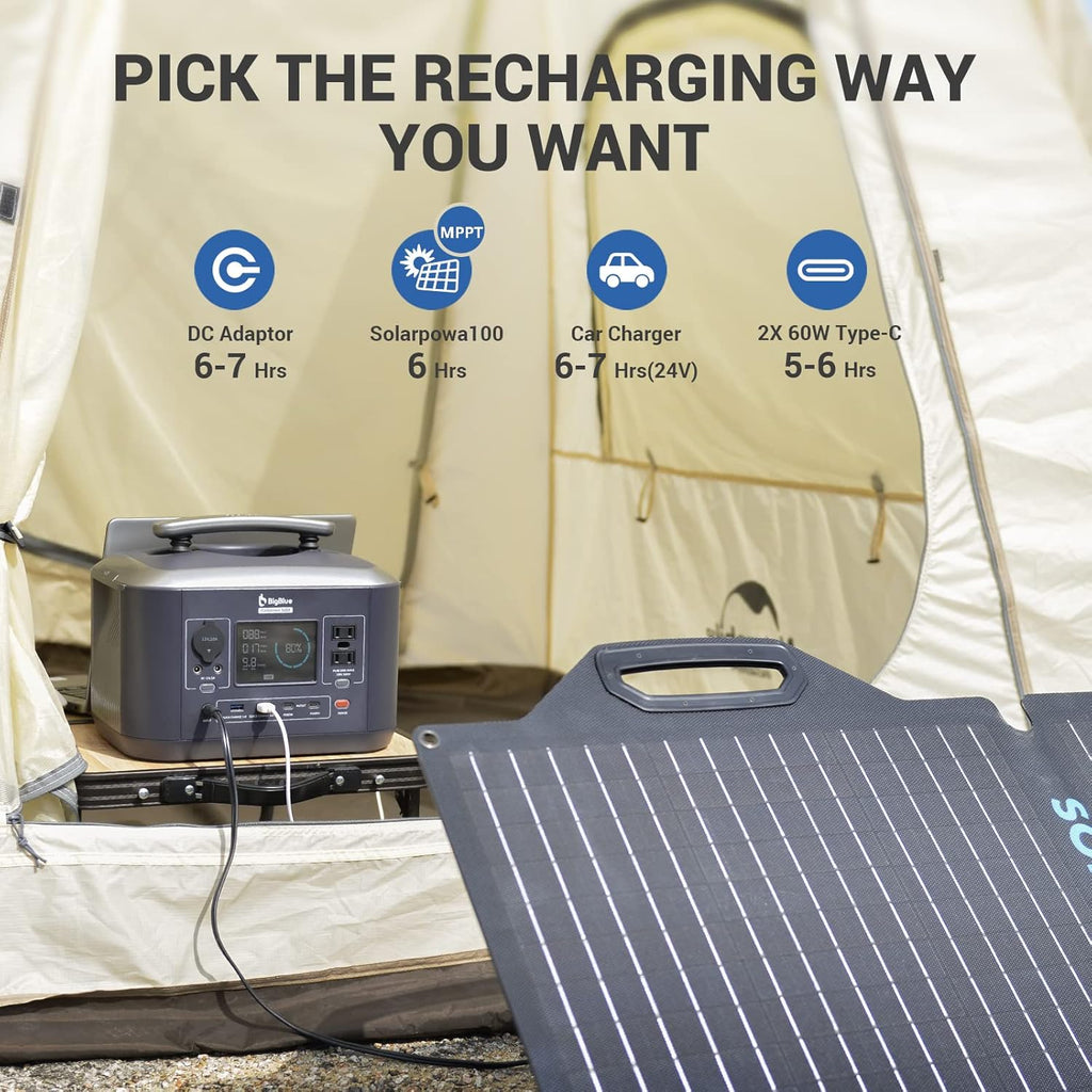 Solar Generator 537.6Wh with Panels, IP65 Waterproof, Fast Charge Power Station Q76861