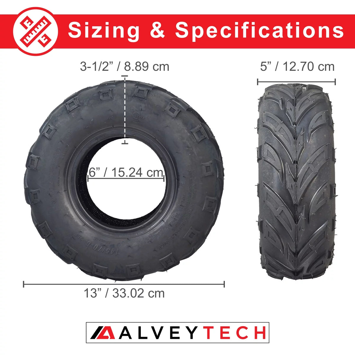 145/70-6 Front Tire with V-Tread All Terrain U54859