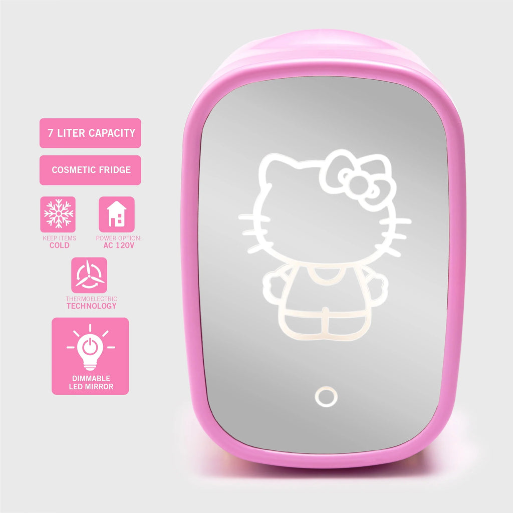 Pink Mini Fridge 7L with Light Up Mirror H88460