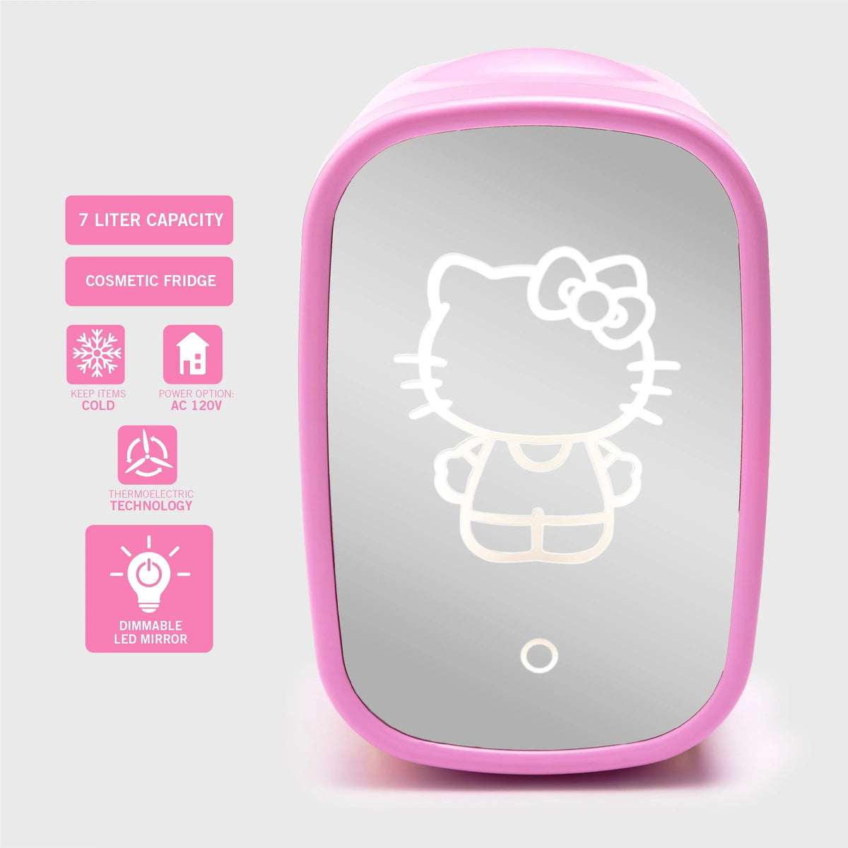 Pink Mini Fridge 7L with Light Up Mirror H88460
