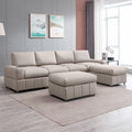 Beige U Shaped Sectional Sofa with Ottomans X16314