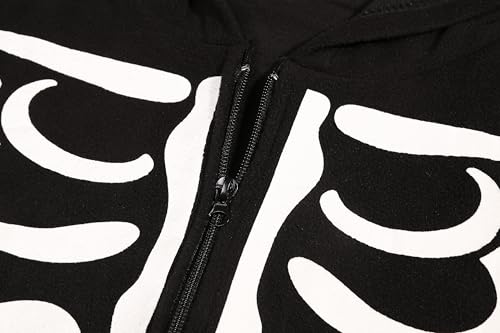 Skeleton Costume Glow in Dark Skull Onesie V916042