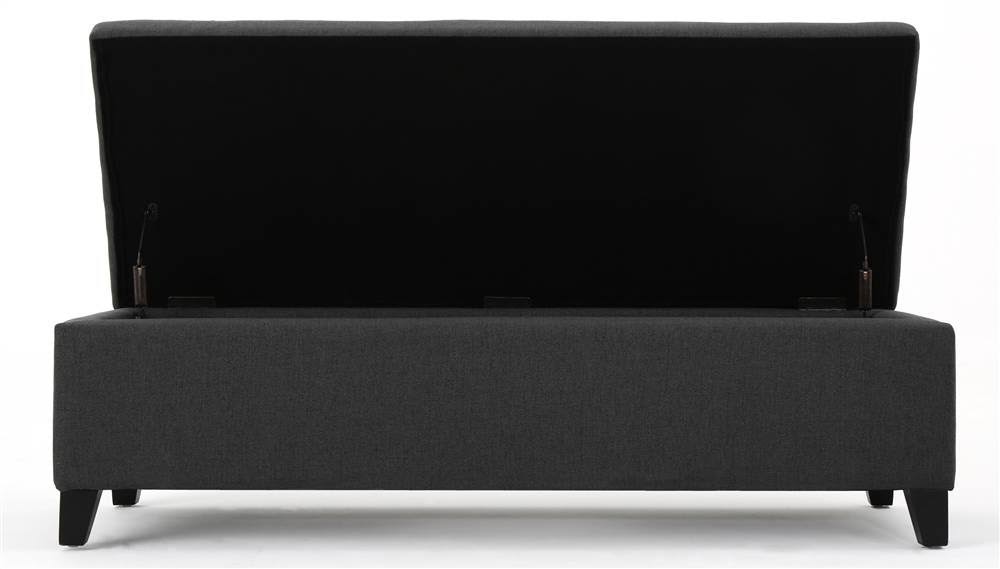 Dark Gray and Dark Brown Storage Ottoman U243