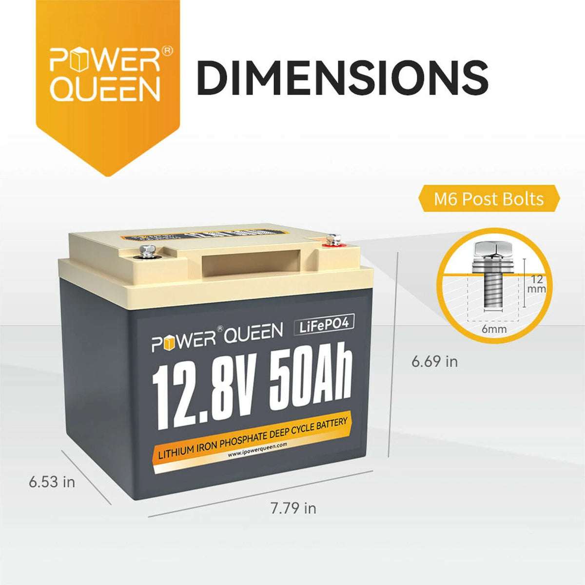 12V 50Ah LiFePO4 Lithium Battery J98566
