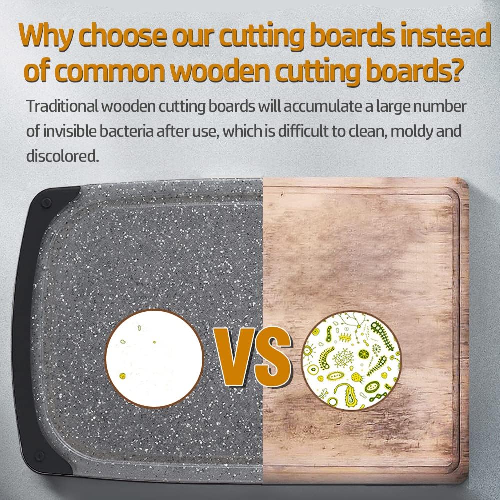Set of 3 Cutting Boards with Juice Grooves & Carrying Handle B88183
