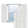 12 in. x 44 in. Primed Real Wood Board and Batten Shutters Pair Q43473