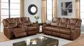 Brown Leatherette Recliner Sofa Set 2pcs D5174