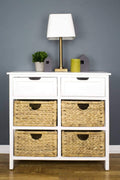 White Basket Cabinet V10919