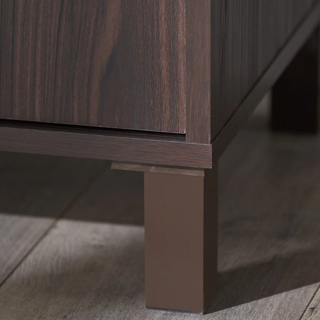 Brown 2-Shelf Faux Wood Cabinet Q581398