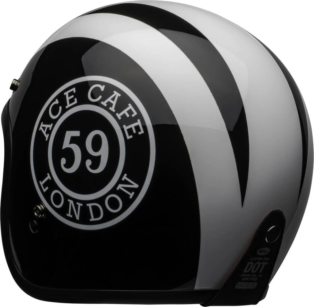 Gloss Black-White Motorcycle Helmet T565391
