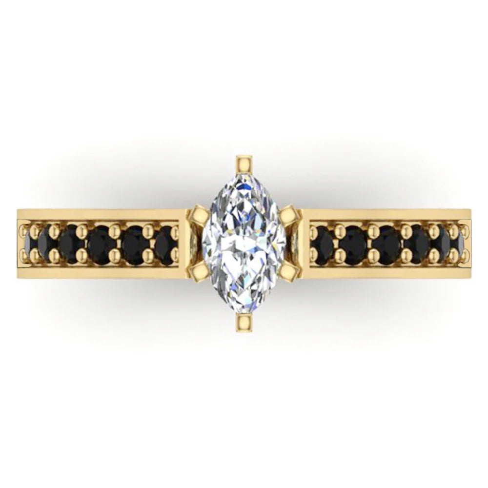 3/4 CT TW 14K Gold Black Diamond Ring L141