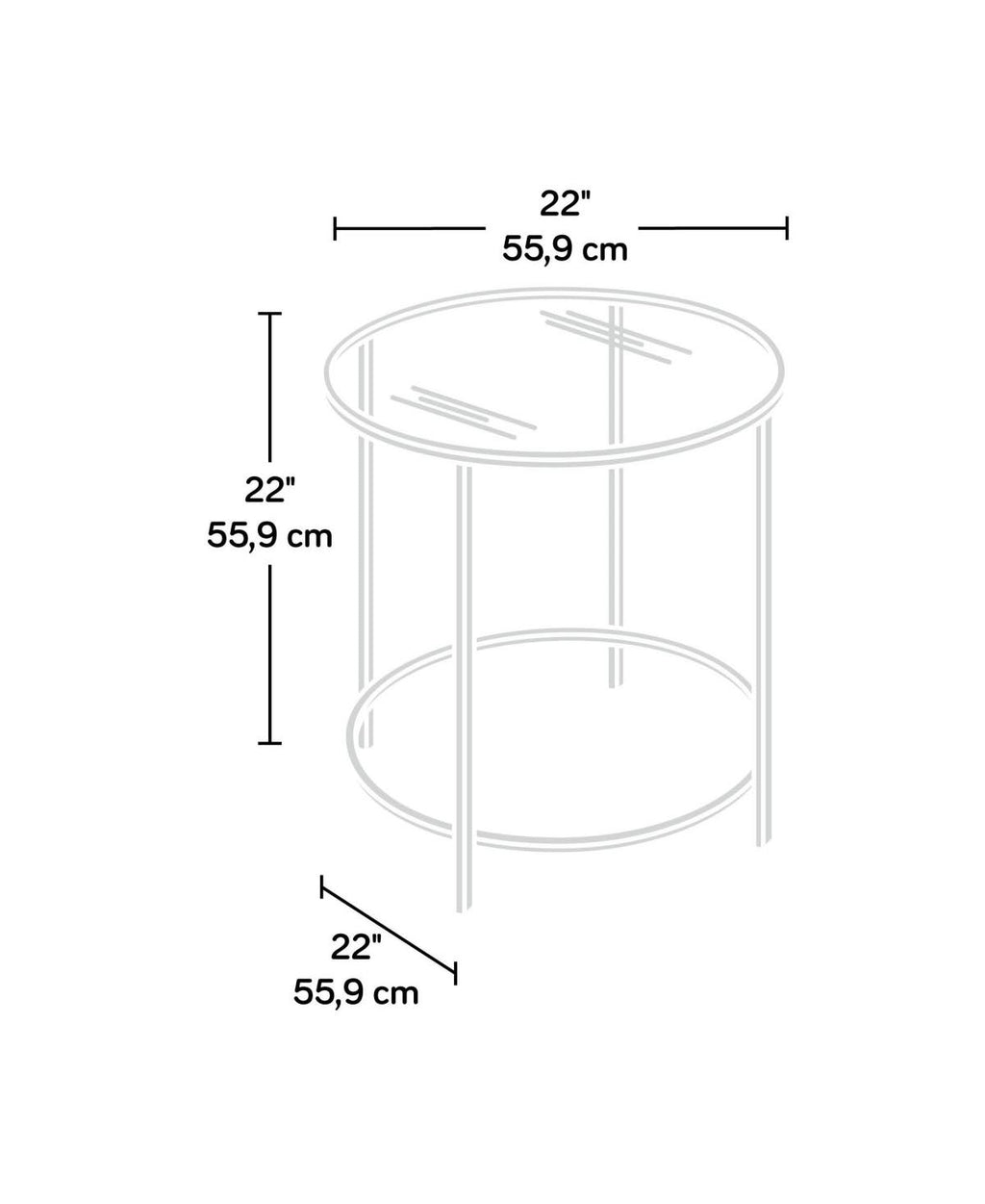 Satin Gold Round End Table C75220