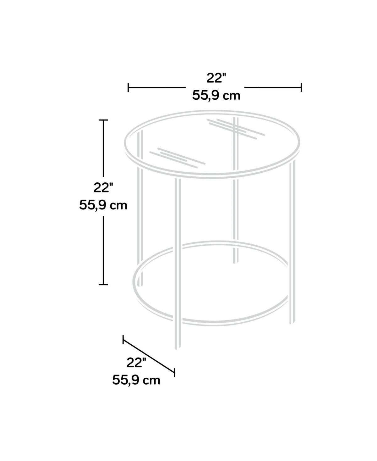 Satin Gold Round End Table C75220
