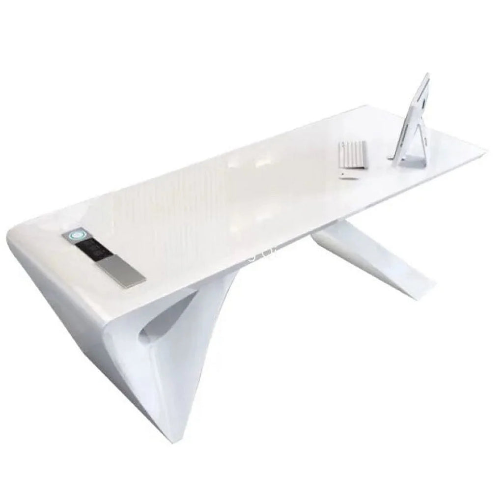 White Office Desk with Filing Cabinets M89157