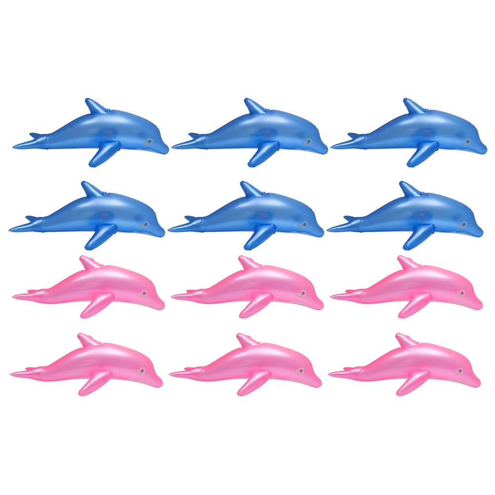 12pcs Inflatable Dolphin Model Inflatable Animal Toy Q7786
