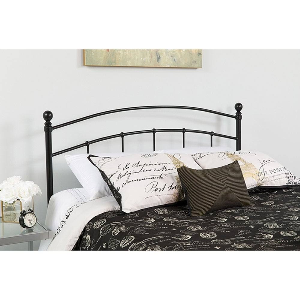 Black Metal Queen Size Open Slat Headboard S4128