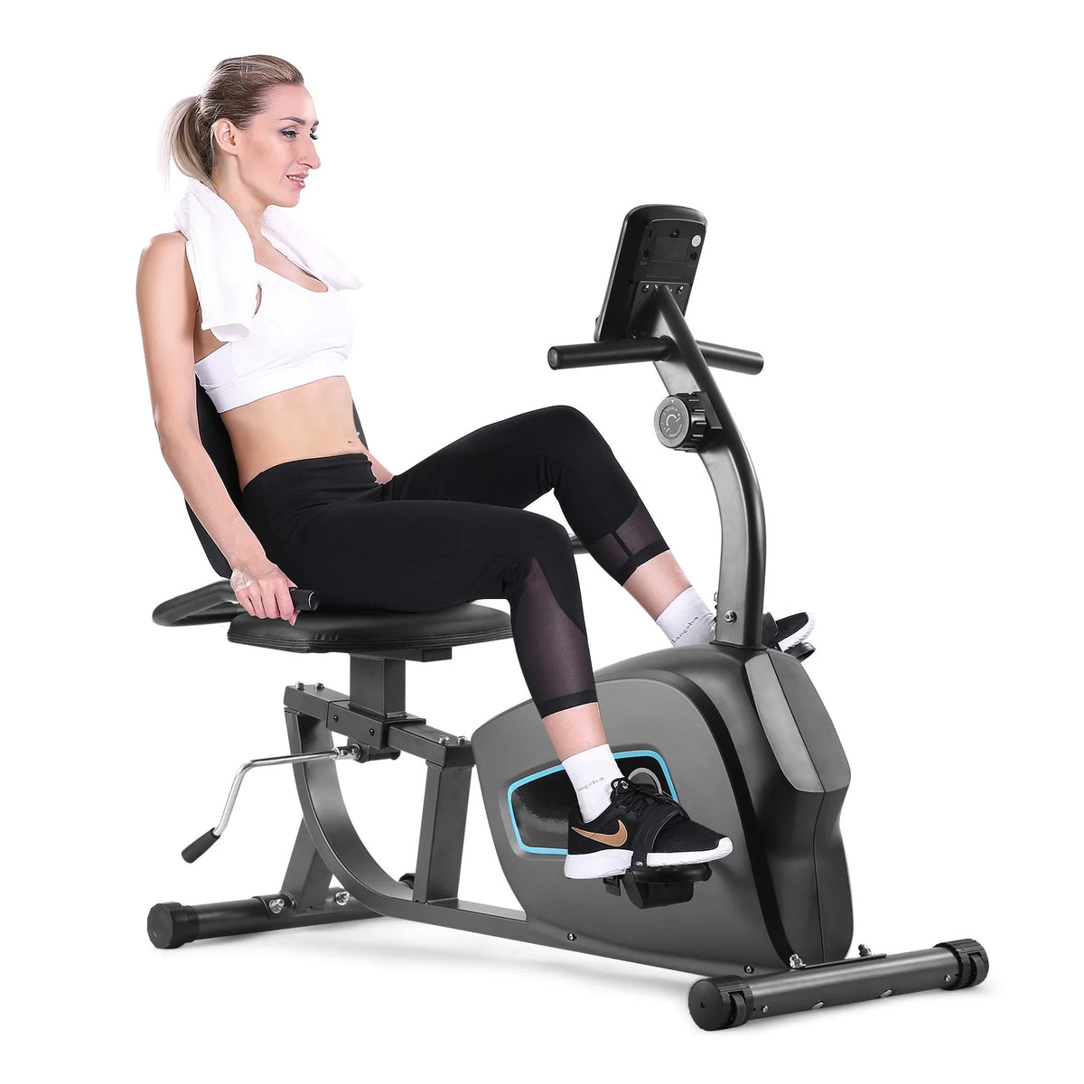 Indoor Recumbent Exercise Bike with Adjustable Seat D7025