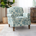 Accent Chair With Wood Legs & Removable Cushion, Floral Design Single Sofa E88063