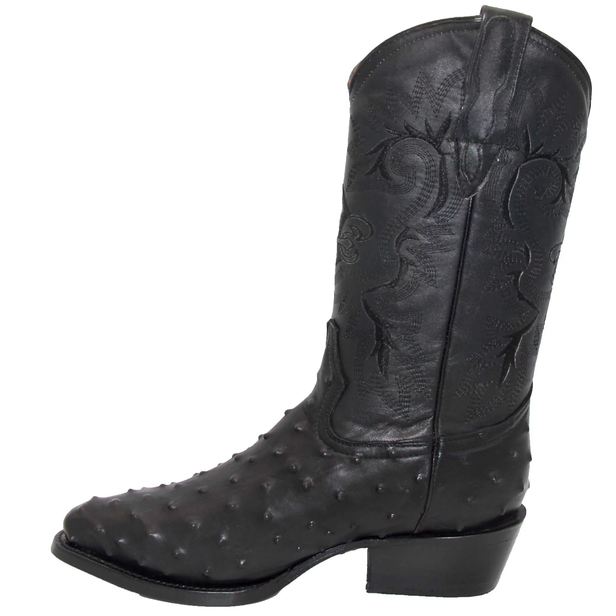 Leather Ostrich Quill Print Cowboy Boot D4226