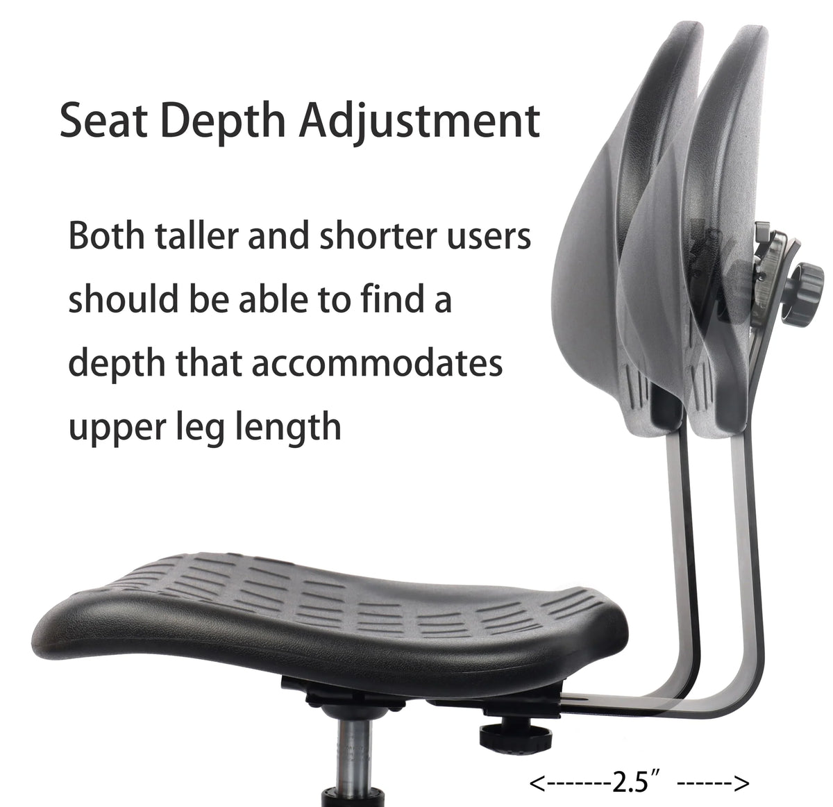 Polyurethane Drafting Lab Stool Chair, 18" Adjustable Footring, 10" Adjustable Height H640
