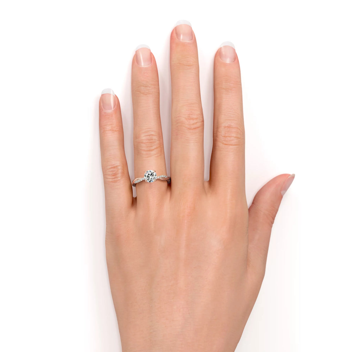 1 Carat Round Cut Moissanite Engagement Ring N78834